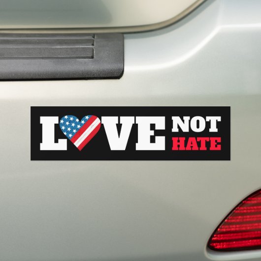 Black USA Flag Herz-Liebe nicht hassen Bold Rustic Autoaufkleber (Auf Auto)
