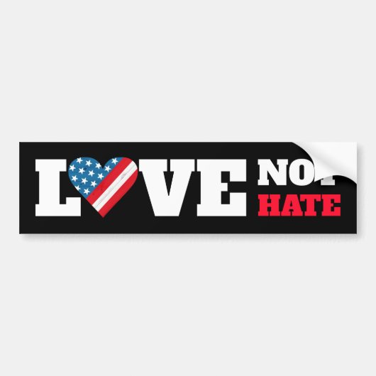 Black USA Flag Herz-Liebe nicht hassen Bold Rustic Autoaufkleber (Vorne)