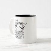 Black Vampire Fledermäuse Zweifarbige Tasse (Vorderseite Links)