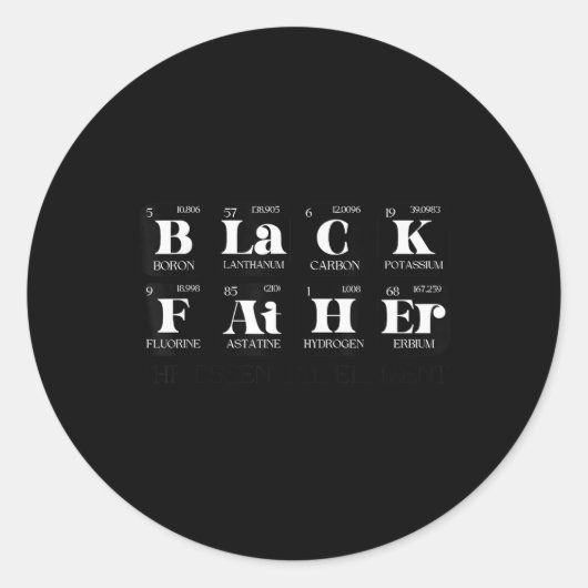 Black Vater Essential Element Schwarze Geschichte  Runder Aufkleber (Vorderseite)