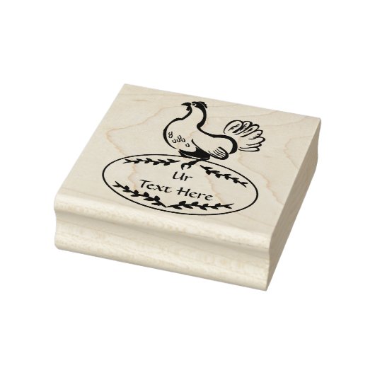 Black Vector Hen Monogram Gummistempel (Stempel)