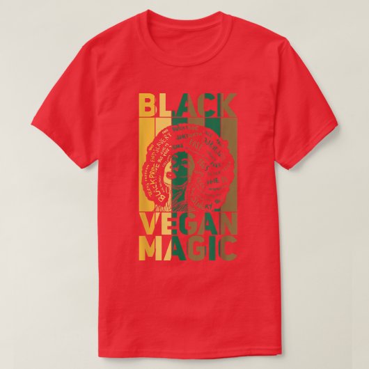 Black Vegan Magic Vegetarian Afro Prix Black Hist T-Shirt (Design vorne)