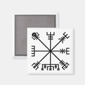 Black Vegvisier Sigil auf Weiß Magnet (Vorderseite/Rückseite)
