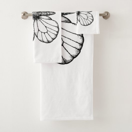 Black-veined white butterfly badhandtuch set (Insitu)