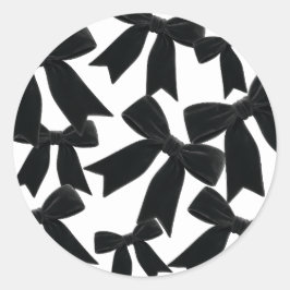 Black Velvet Bow Elegant Posh Geburtstagsparty Runder Aufkleber