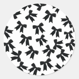 Black Velvet Bow Elegant Posh Geburtstagsparty Runder Aufkleber