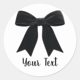 Black Velvet Bow Elegant Posh Geburtstagsparty Runder Aufkleber