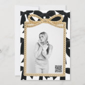 Black Velvet Bow Elegant Posh Sweet 16 Foto Einladung (Rückseite)