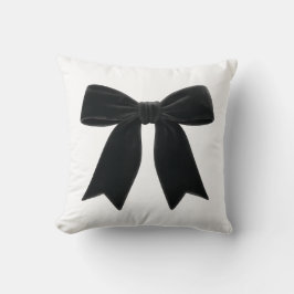Black Velvet Bow Elegant Posh Trendy Kissen
