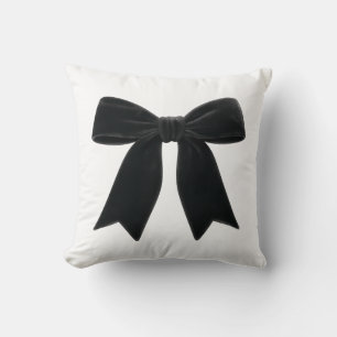 Black Velvet Bow Elegant Posh Trendy Kissen