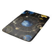 Black Velvet Gold Celestial Astrologie Badematte (Schrägansicht)