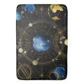 Black Velvet Gold Celestial Astrologie Badematte (Vorderseite Vertikal)