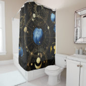Black Velvet Gold Celestial Astrologie Duschvorhang (Beispiel)