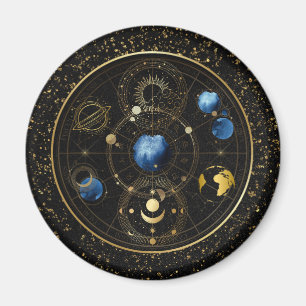 Black Velvet Gold Celestial Astrologie Magnet