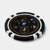 Black Velvet Gold Celestial Astrologie Pokerchips (Einzeln)