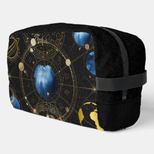 Black Velvet Gold Celestial Astrologie Waschbeutel