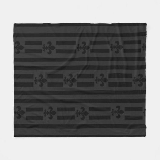 Black Velvet Lilie Fleece Blanket (Vorderseite (Horizontal))