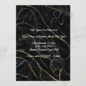 Black Velvet New Year Invitation – Editable Einladung (Vorderseite)