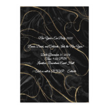 Black Velvet New Year Invitation – Editable