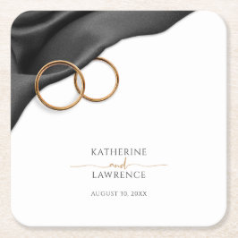 Black Velvet Wedding Coaster Rechteckiger Pappuntersetzer