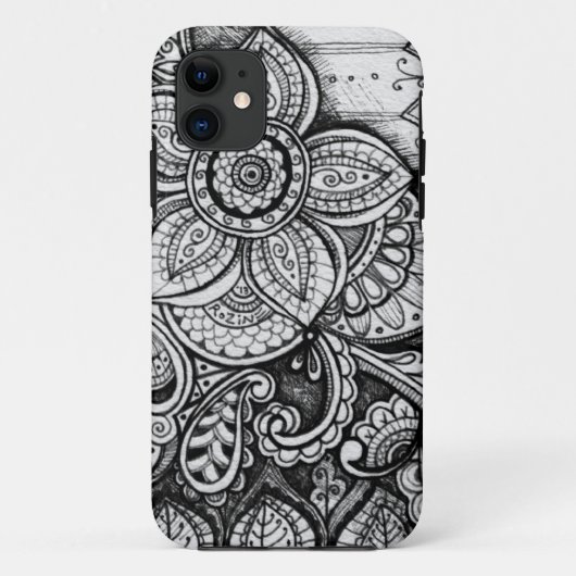 Black Velvet White Damask Dreamcatcher Mandala Kun Case-Mate iPhone Hülle (Rückseite)