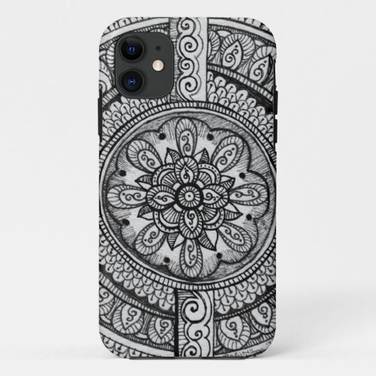 Black Velvet White Damask Dreamcatcher Mandala Kun Case-Mate iPhone Hülle (Rückseite)