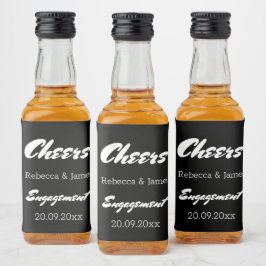 Black Verlobung Wedding Party favors Cheers Alkoholflaschenetikett