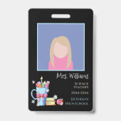 Black Vertical Foto ID Educator Abzeichen Ausweis (Vorderseite)