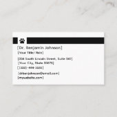 Black Veterinarian Business Card | Clinic Photo Visitenkarte (Vorderseite)