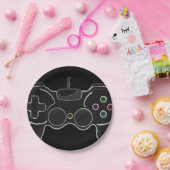 Black Video Game Controller Gamer Geburtstagsparty Pappteller (Party)