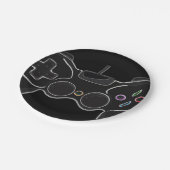 Black Video Game Controller Gamer Geburtstagsparty Pappteller (Schrägansicht)