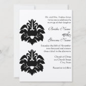 Black Viktorianisch Damask Wedding Einladung (Vorderseite)