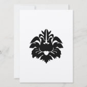 Black Viktorianisch Damask Wedding Einladung (Rückseite)