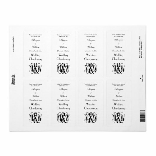 Black Vine Script Monogram B&G DIY BG (Vorne)