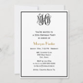 Black Vine Script Monogram B&G DIY BG Birthday Einladung (Vorderseite)