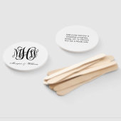 Black Vine Script Monogram B&G DIY BG Fächer (Non-assembled)