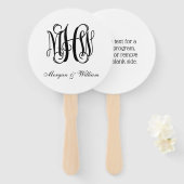 Black Vine Script Monogram B&G DIY BG Fächer (Vorne und Hinten)
