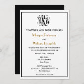 Black Vine Script Monogram B&G DIY BG Wedding Einladung (Vorne/Hinten)