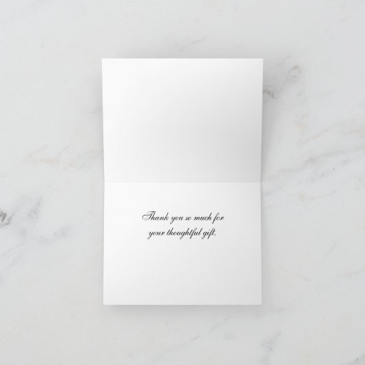 Black Vine Script Monogram DIY BG Dankeskarte (Innenseite)