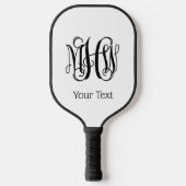 Black Vine Script Monogram DIY BG Pickleball Schläger (Vorderseite)