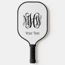 Black Vine Script Monogram DIY BG Pickleball Schläger