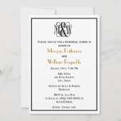 Black Vine Script Monogram DIY BG Probe Marokko Einladung (Vorderseite)