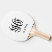 Black Vine Script Monogram DIY BG Tischtennis Schläger (Seitenansicht)