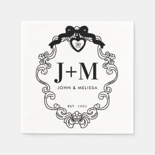 Black Vintag Coquette Bow Jubiläum Neapel Serviette