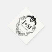 Black Vintag Coquette Bow Jubiläum Neapel Serviette (Ecke)