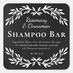 Black Vintag DIY Shampoo Bar Labels Quadratischer Aufkleber