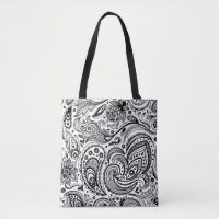 Black Vintag Floral Paisley Pattern