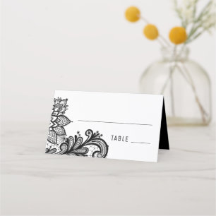 Black Vintag Lace Wedding Platzkarte