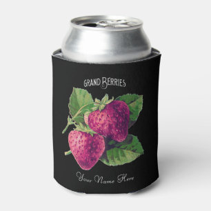 Black Vintag Strawberry Berry Frucht Ihren Namen h Dosenkühler