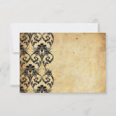 Black Vintag Swirl Wedding Dankeschön Karte (Rückseite)